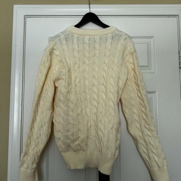 Storets Cable Knit V-Neck Sweater - Cream - Picture 5 of 5